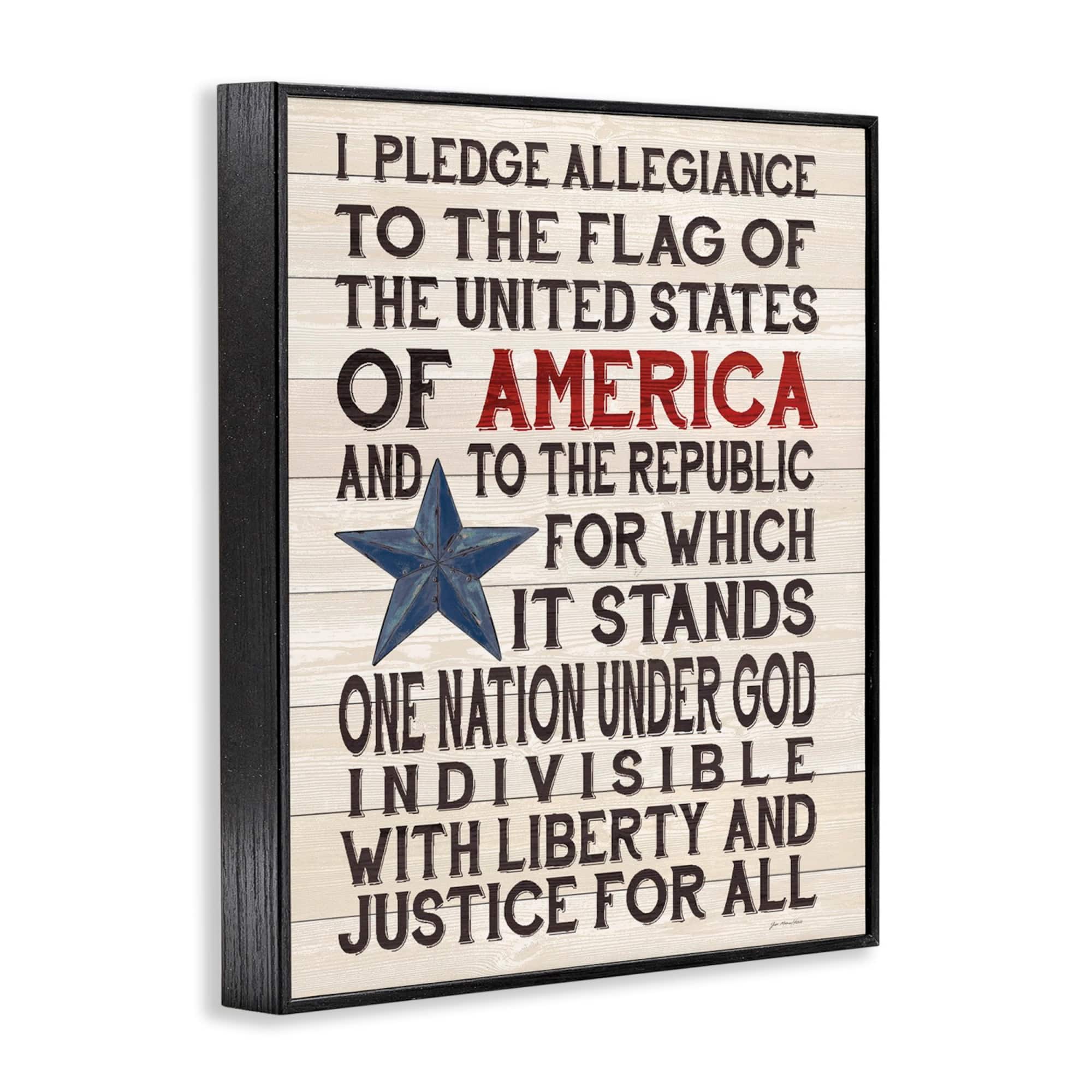 Stupell Industries Pledge of Allegiance Patriotic Framed Giclee Art